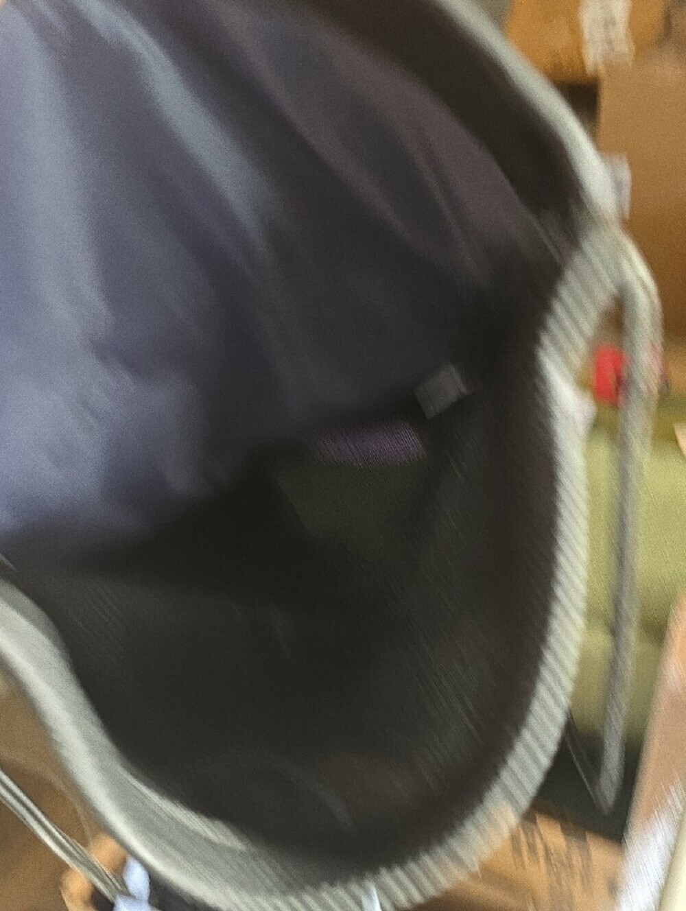 Black Drawstring Backpack with Front Zip Pocket - Picture 6 of 7